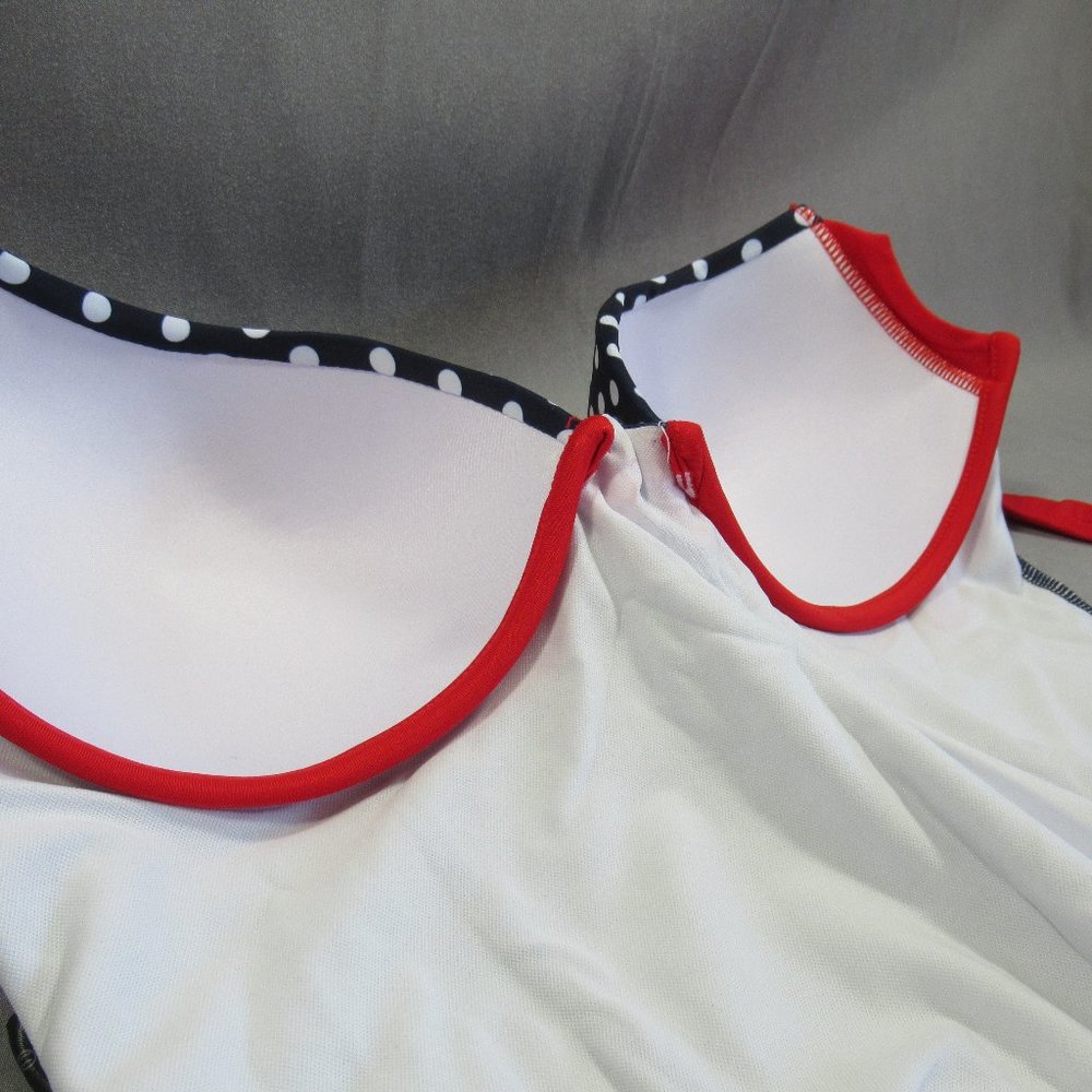 Swimsuit RETRO CHERRY Blue Polka Dot One Piece - Picture 8 of 8